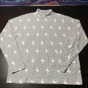Soft Blue Lightning Bolt Long Sleeve Tee
